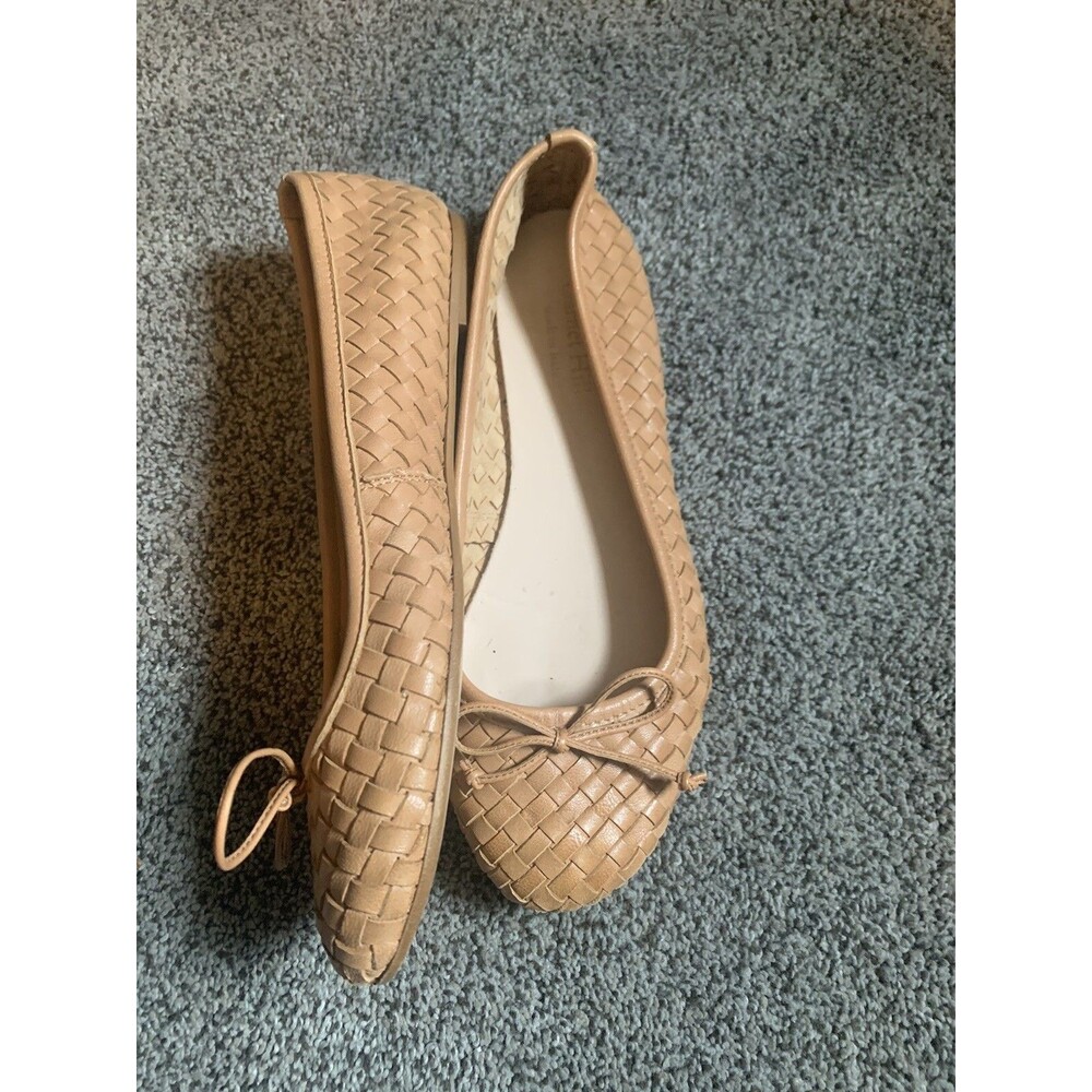 Garnet Hill tan leather ballerina flats made in Italy size 7 1/2 - Picture 2 of 5
